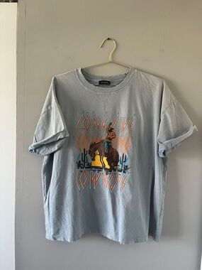 Long Live Cowboys Graphic Tee - Light Blue